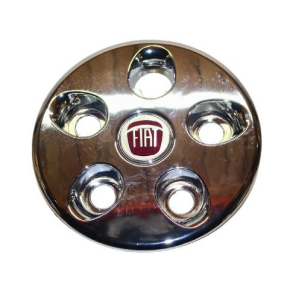 Calota Centro Roda Prata Fiat Ducato Aro 16 Com Emblema