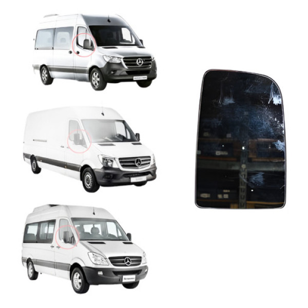 Vidro Espelho Dir. C/desembacador (maior) Mercedes Mercedes 